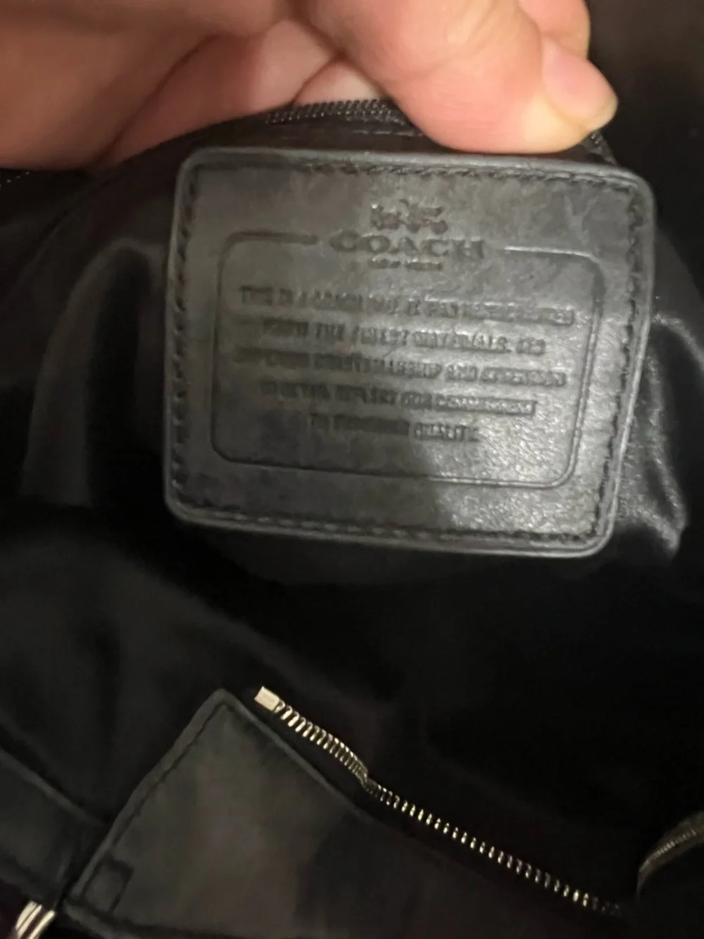 Coach Black Leather Tote with Silver-Tone Hardware